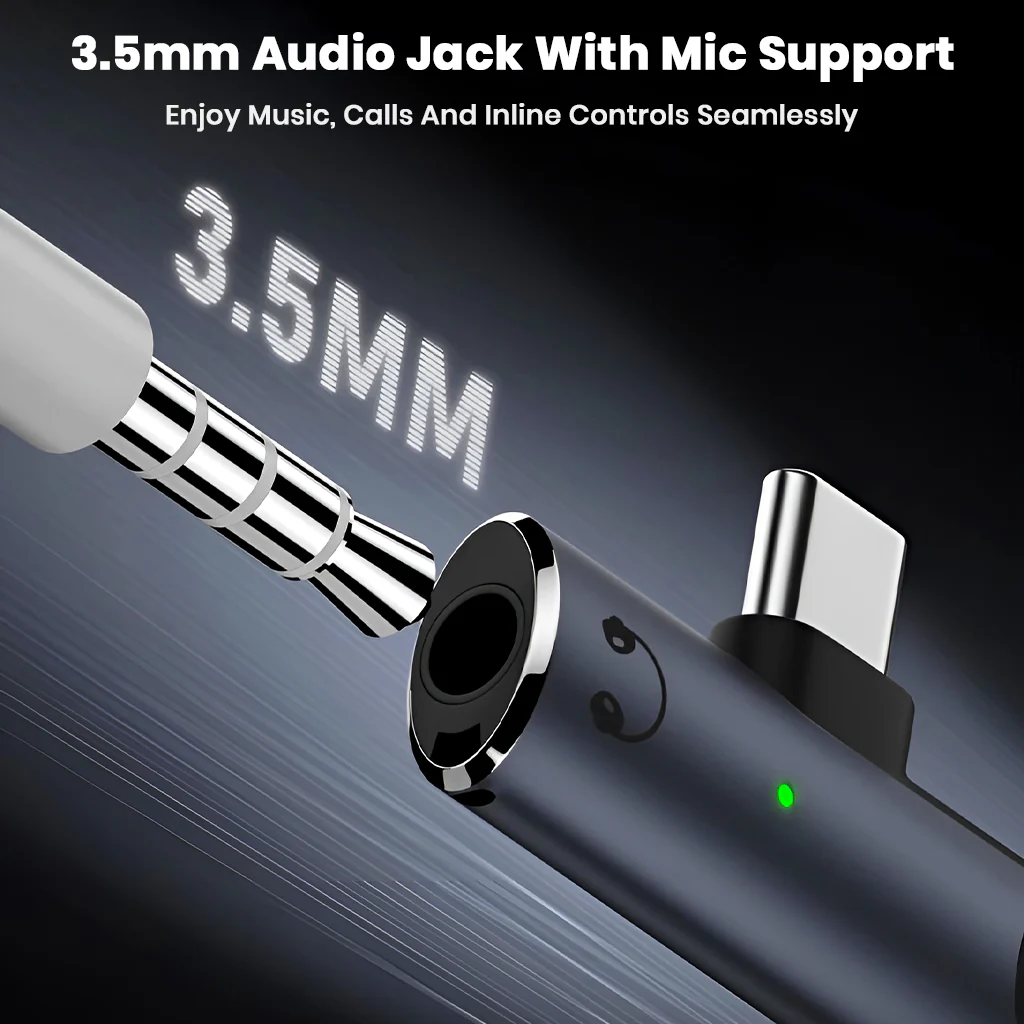 AUDIOCULAR – A14X 100W 2-In-1 Type C to Type-C/3.5mm Audio Adapter - Image 5