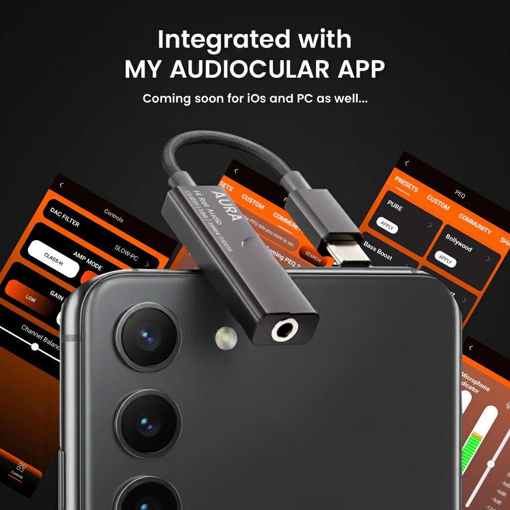 AUDIOCULAR - AURA Hi-Res Portable DAC & Amp with CS43131 DAC + SGM8262 AMP Chipset - Image 7