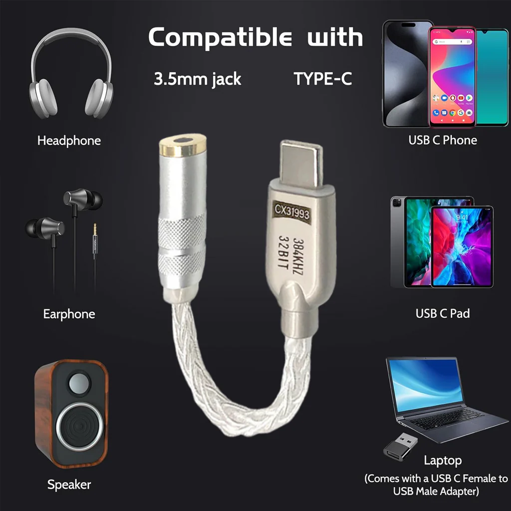 AUDIOCULAR D10 CX31993 Type C to 3.5mm Portable DAC Dongle - Image 8