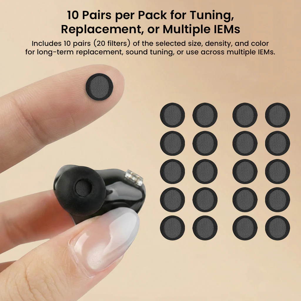 AUDIOCULAR - IEM Nozzle Filters Paper Acoustic Mesh (White / Black) - Image 8