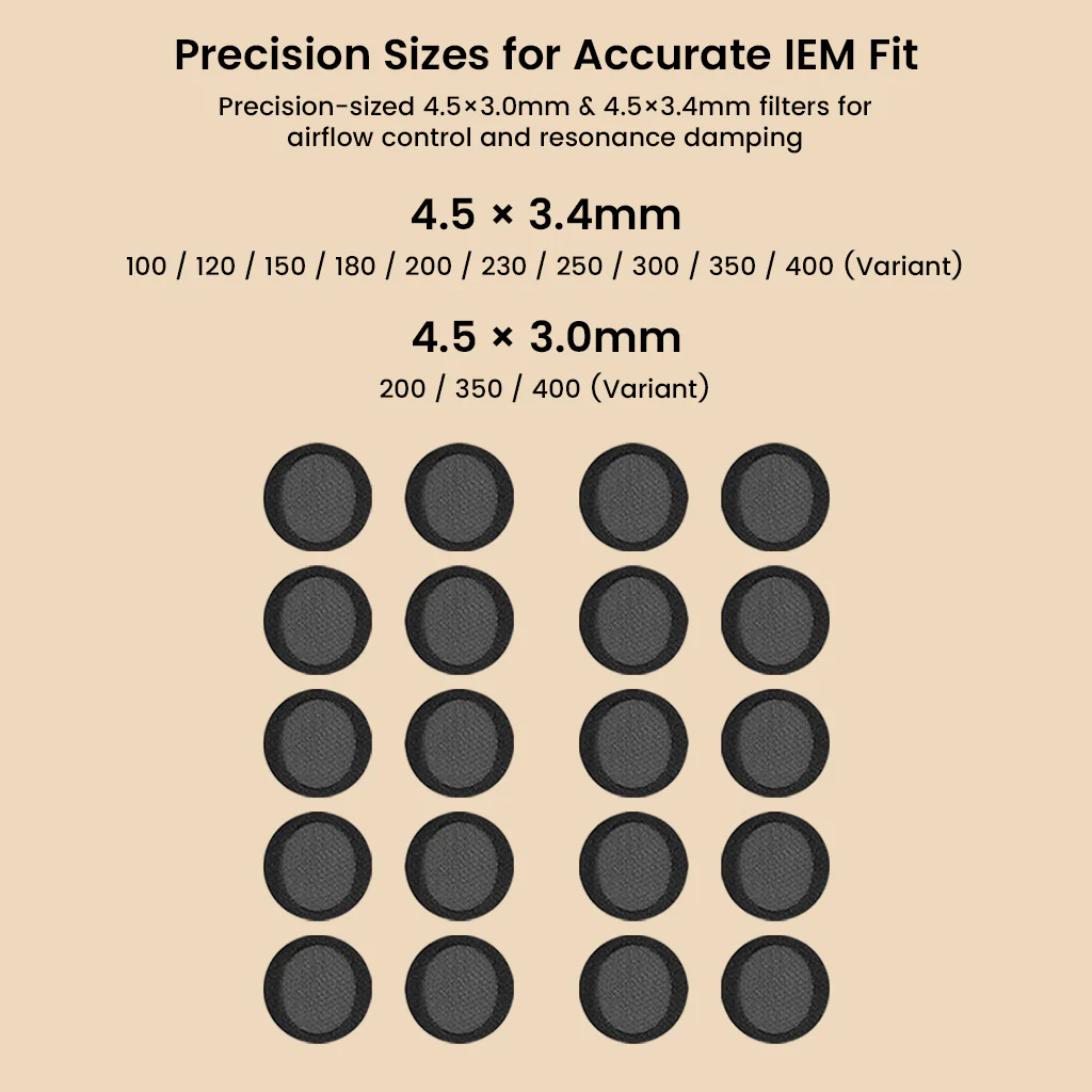 AUDIOCULAR - IEM Nozzle Filters Paper Acoustic Mesh (White / Black) - Image 9