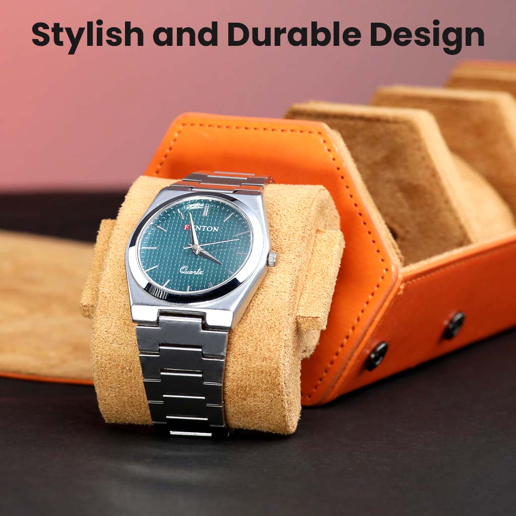TECPHILE- RESO Watch Box Holder Organizer Case with 3 Slot - Image 4