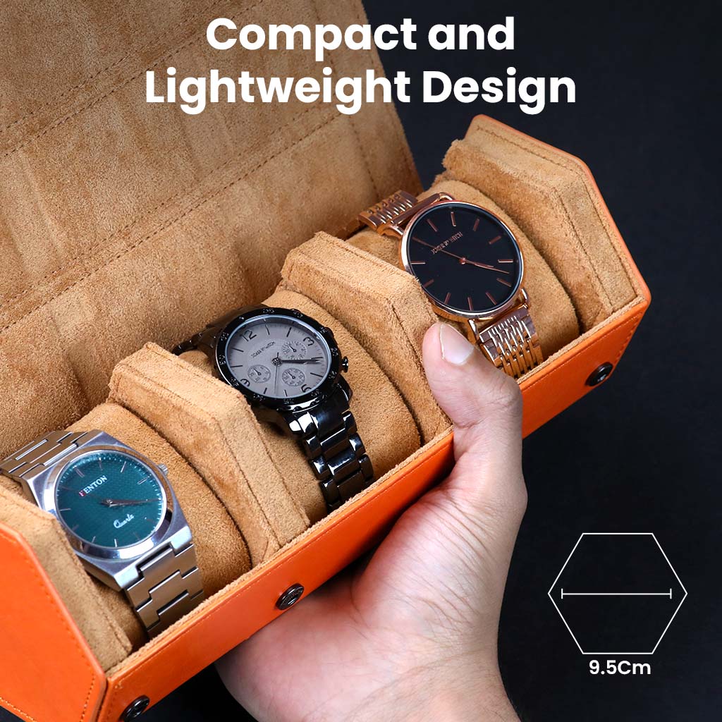 TECPHILE- RESO Watch Box Holder Organizer Case with 3 Slot - Image 9