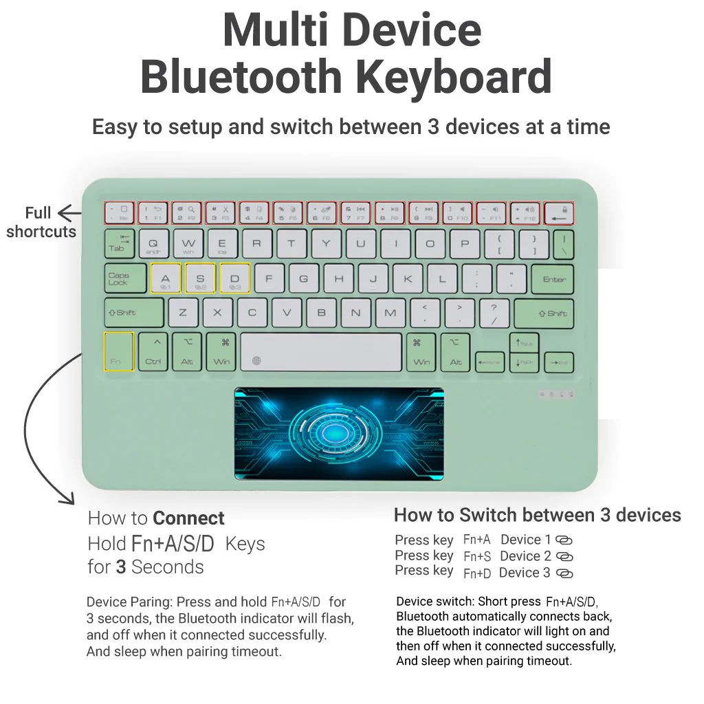 TECPHILE - B102 Wireless Keyboard with Touchpad - Image 23