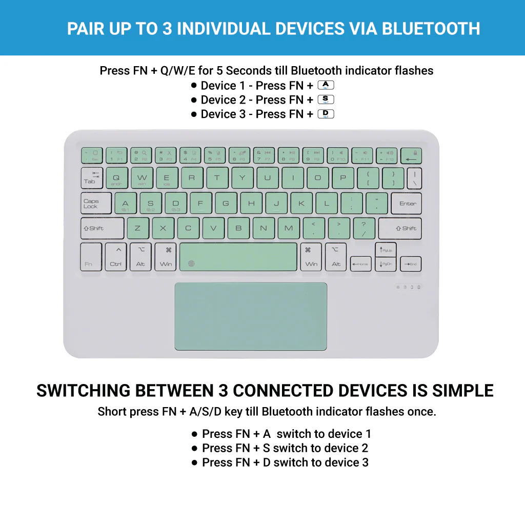 TECPHILE - B102 Wireless Keyboard with Touchpad - Image 38