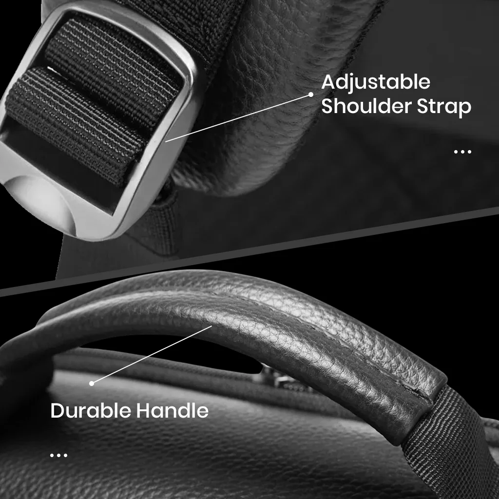 BANGE 6627 18L Genuine Leather Backpack Bag Fit for 15.6'' Laptop - Image 5