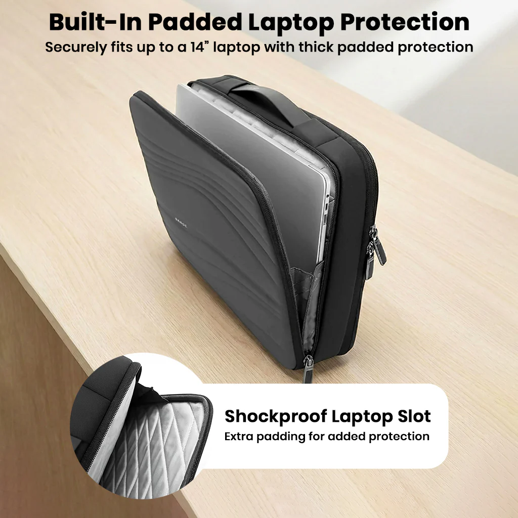 BANGE - 8018 Hardshell Waterproof 14" Laptop Messenger Bag Briefcase for Men - Image 4