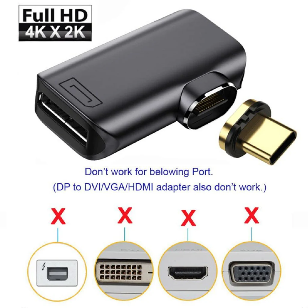 TECPHILE 8K UHD Magnetic Type C to DP Converter Adapter - Image 4