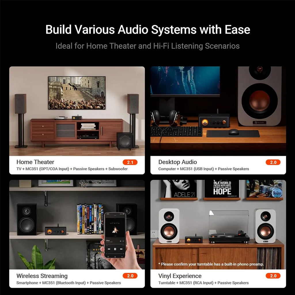 Fosi Audio - MC351 350W 2.1 Channel Integrated Bluetooth Amplifier 32V/5A - Image 7