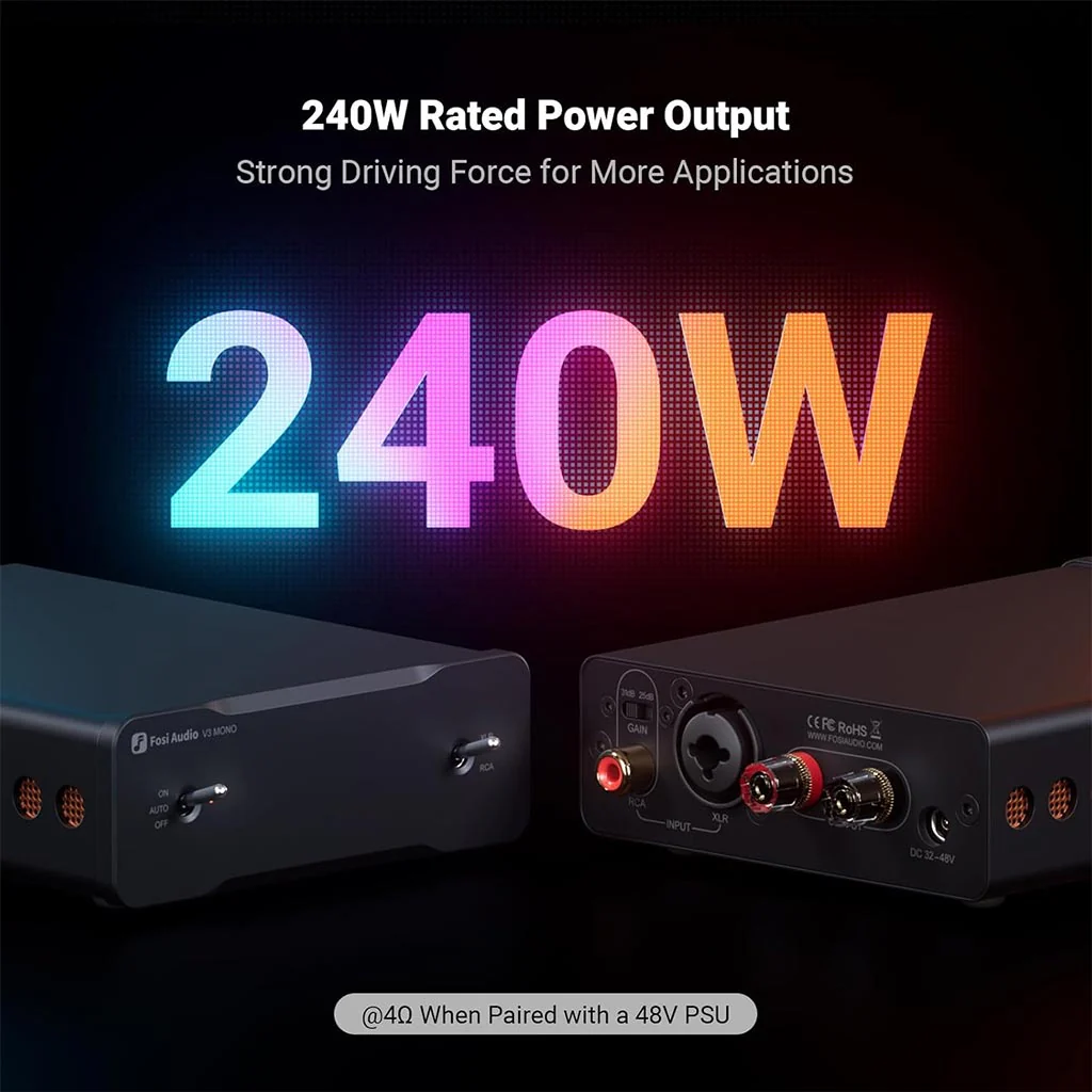 Fosi Audio V3 Mono 240W Power Amplifier for Home Audio Speakers - Image 3