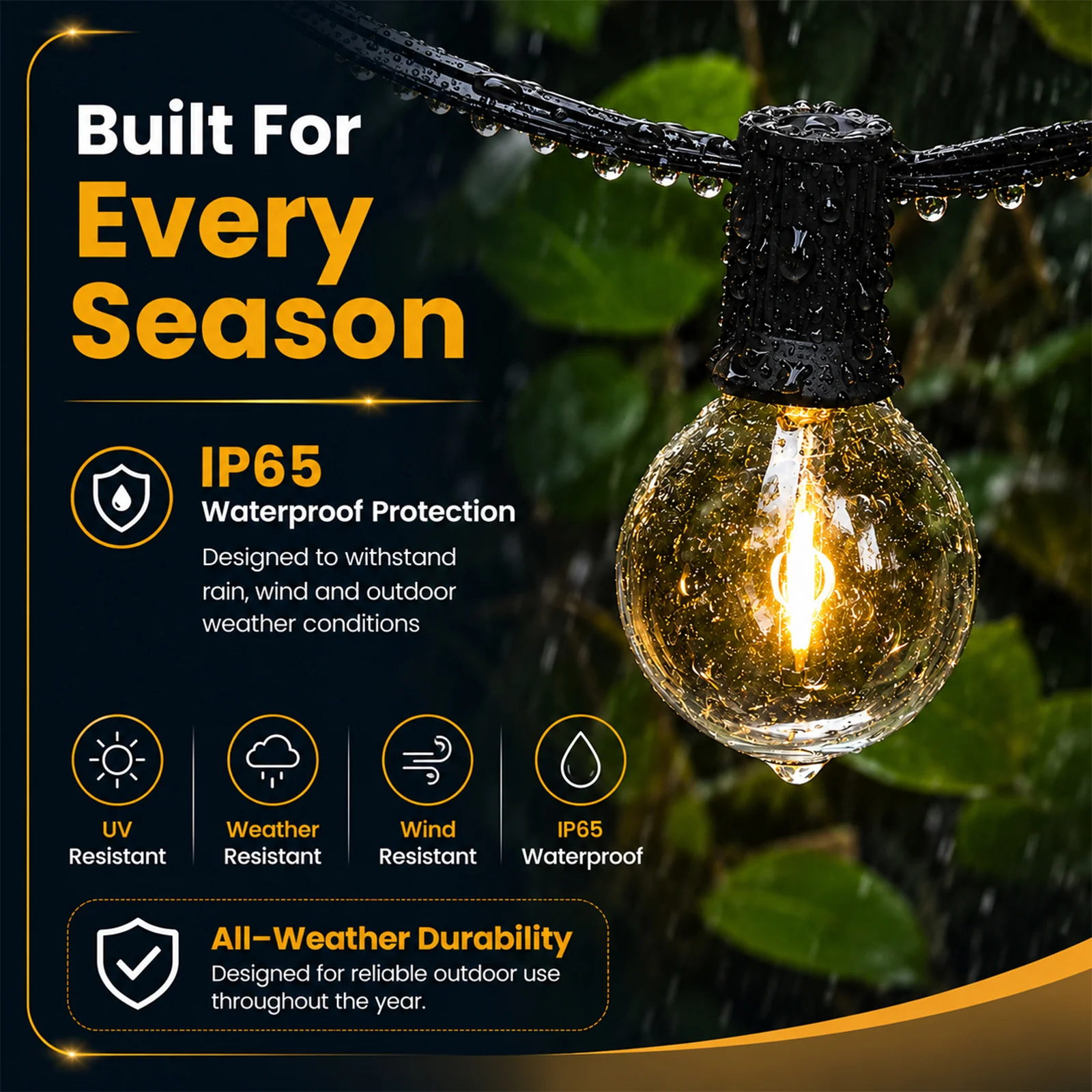 G40 Outdoor String Lights 50ft Decorative 24V Light Dimmable with Remote - Image 2