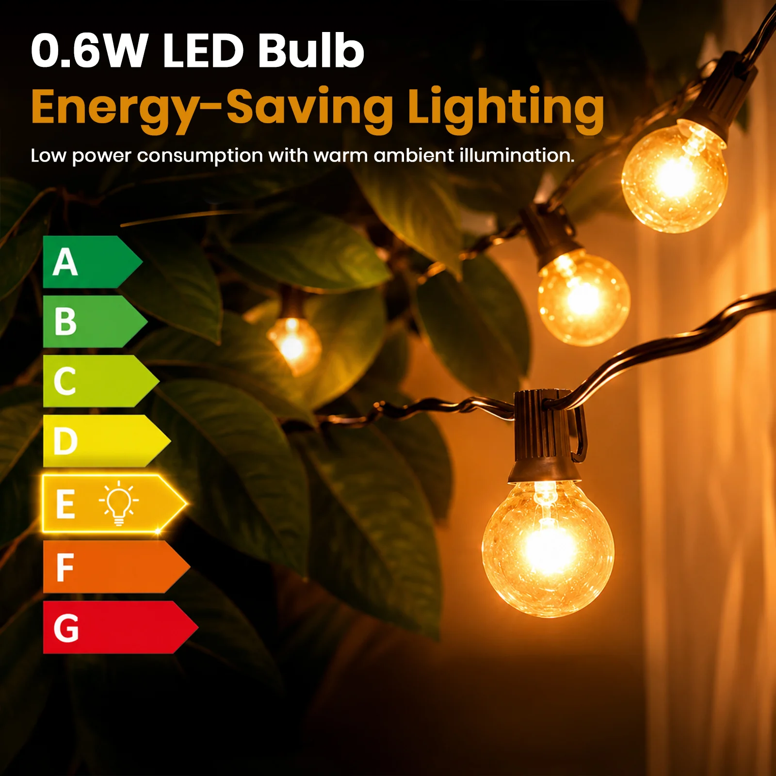 G40 Outdoor String Lights 50ft Decorative 24V Light Dimmable with Remote - Image 6