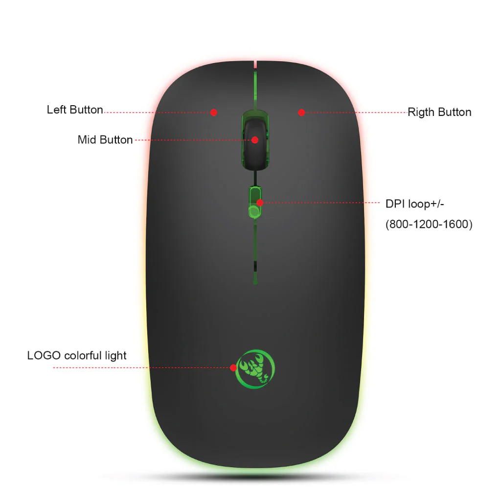 HXSJ - T18  Dual Mode Wireless Mouse - Image 20