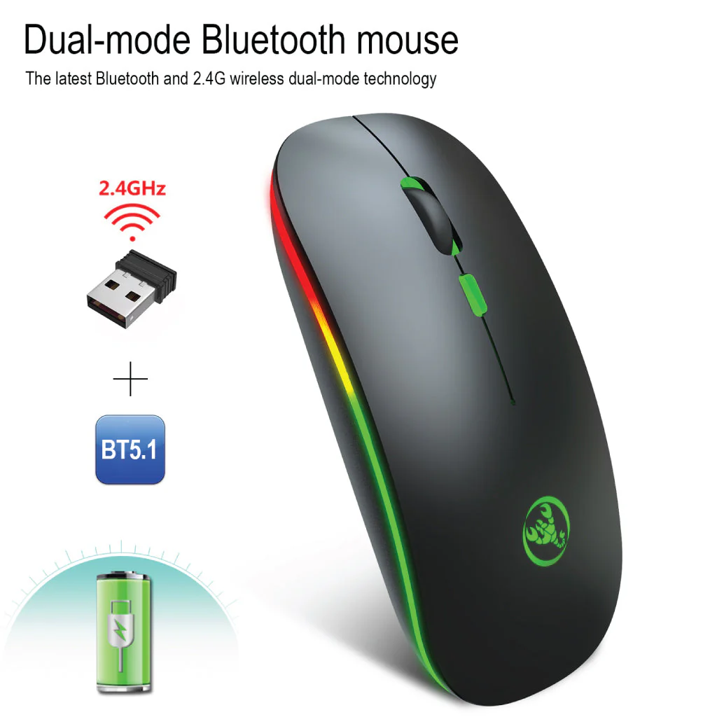 HXSJ - T18  Dual Mode Wireless Mouse - Image 6
