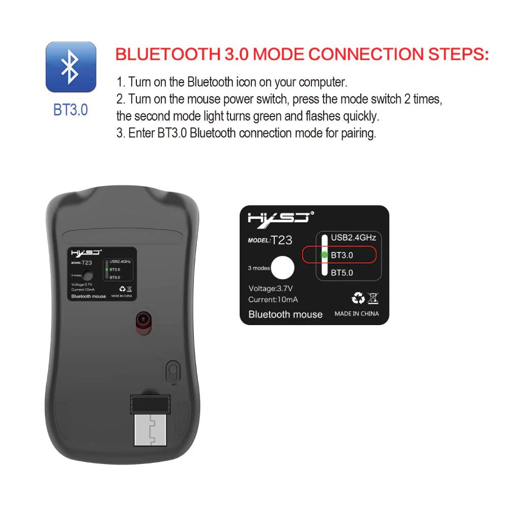 HXSJ - T23 Wireless Mouse - Image 4