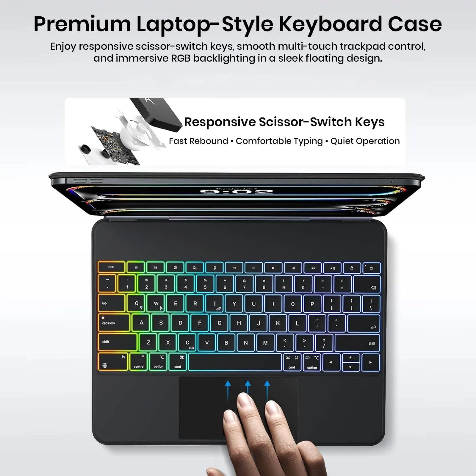 E13 Keyboard Case for iPad Pro iPad Pro 13” M5 (2025) M4 (2024) Magic-Style - Image 3