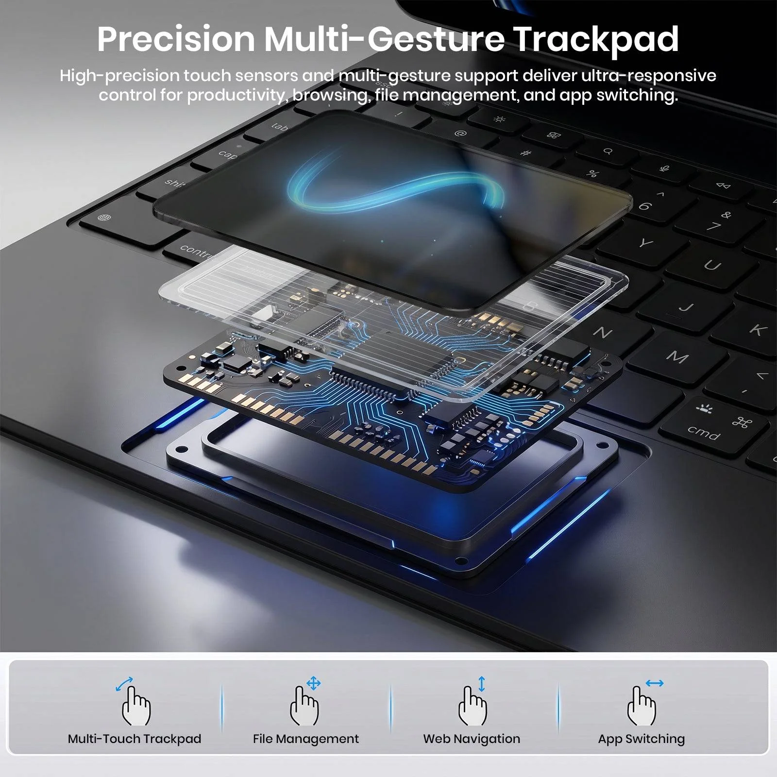 E13 Keyboard Case for iPad Pro iPad Pro 13” M5 (2025) M4 (2024) Magic-Style - Image 4