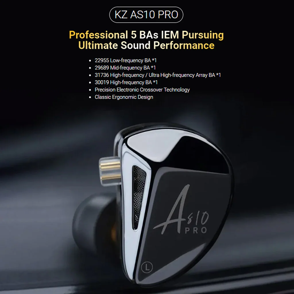 KZ AS10 PRO 5 BA Drivers IEM - Image 3