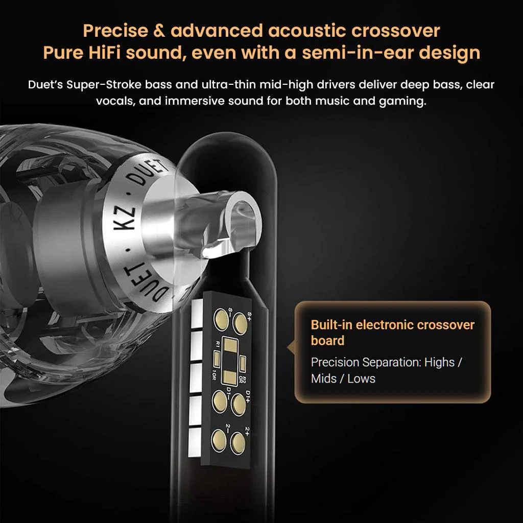 KZ- Duet Dual Dynamic Drivers Wired Earbuds - Image 8