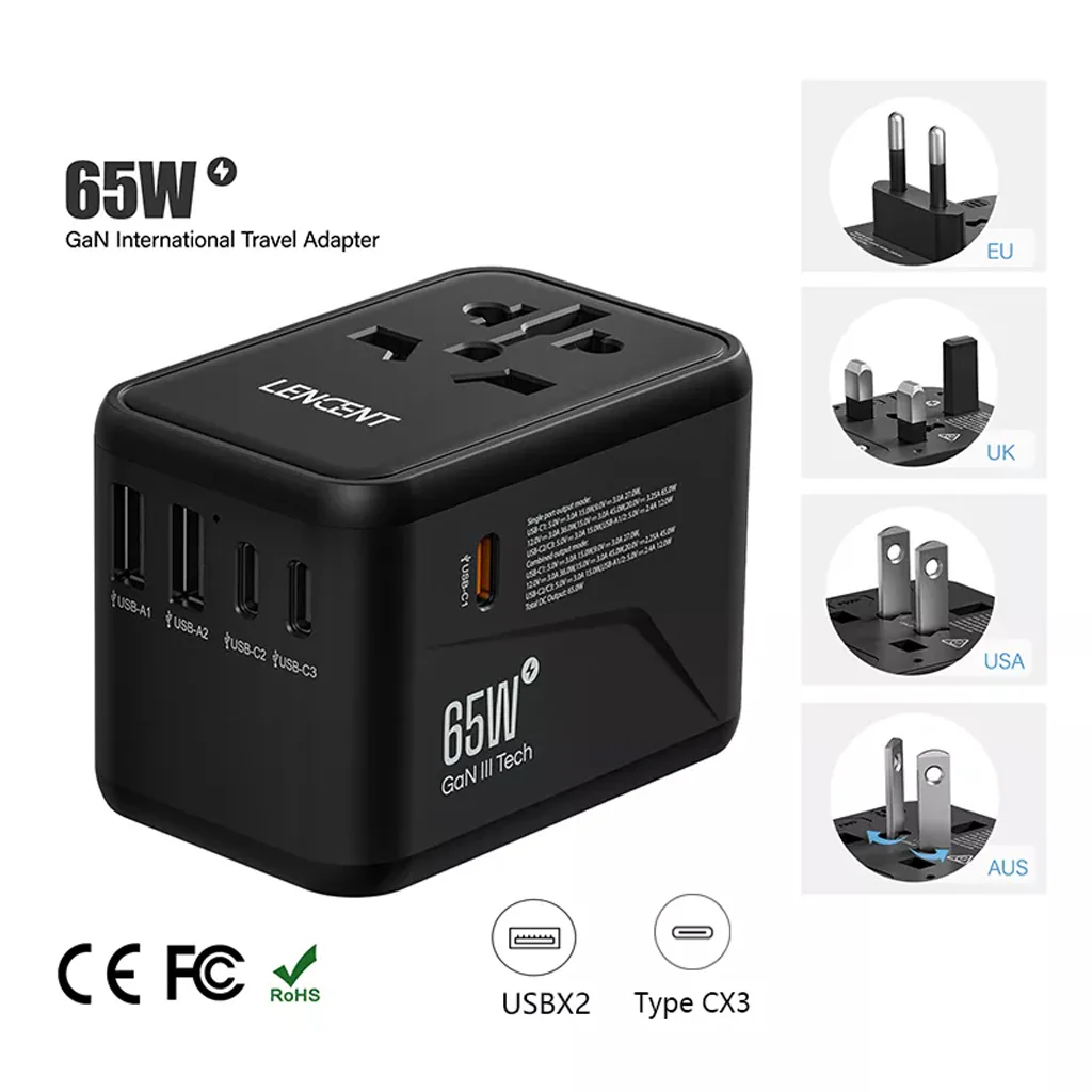 LENCENT GaN III 65W Universal Travel Adapter - Image 2