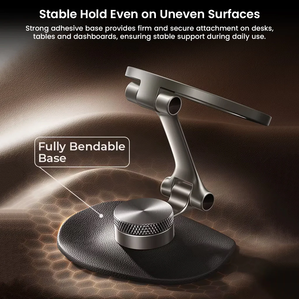 LISEN - Magnetic Phone Stand 360° Rotatable Desk Holder Strong Base Black - Image 8