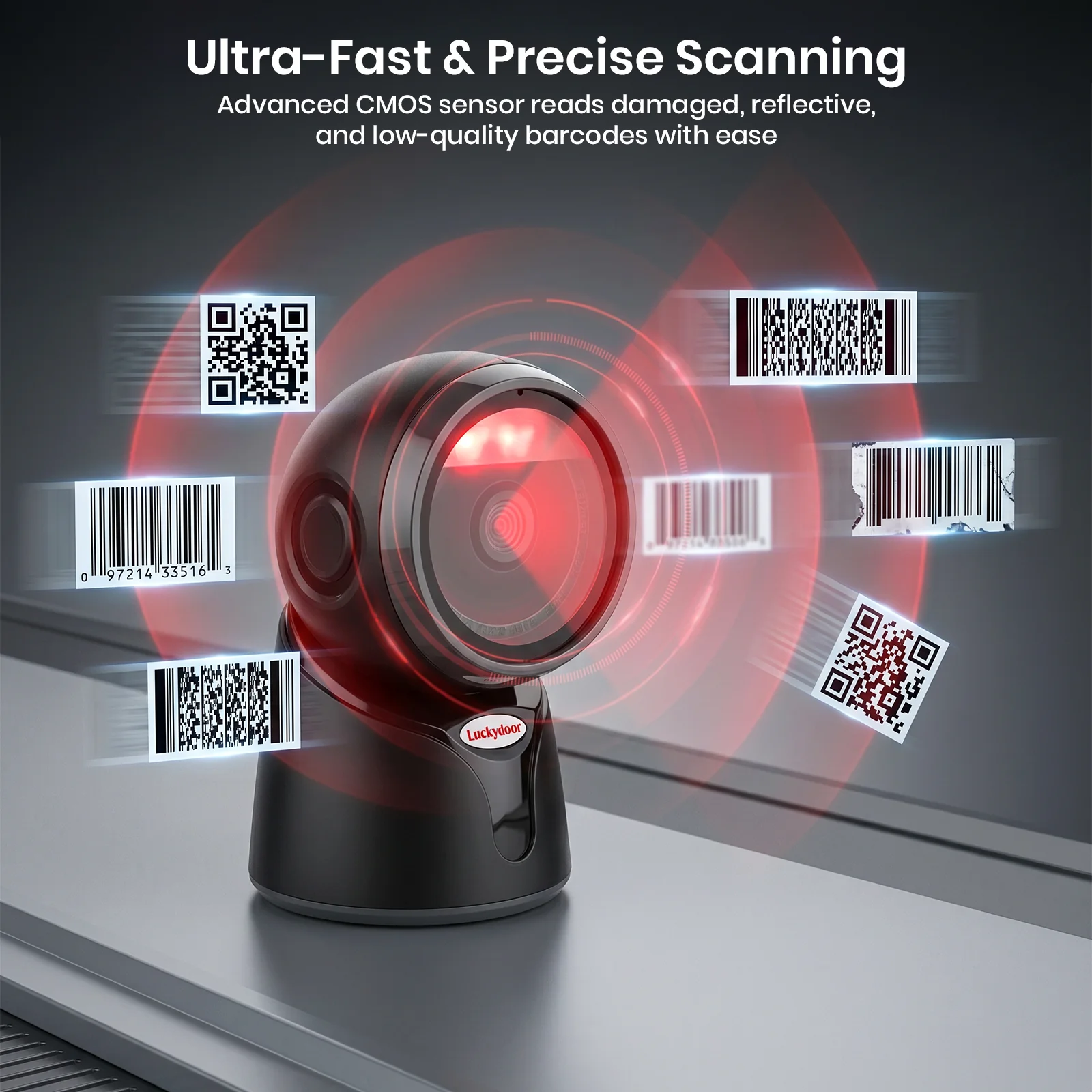 Luckydoor- 2D & 1D USB Wired Qr Code Reader Omnidirectional Barcode Scanner - Image 10
