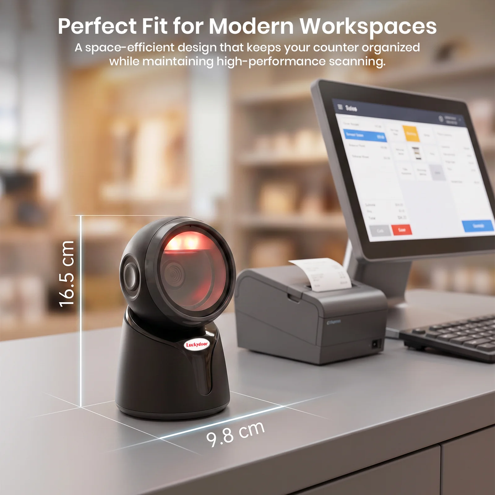 Luckydoor- 2D & 1D USB Wired Qr Code Reader Omnidirectional Barcode Scanner - Image 3