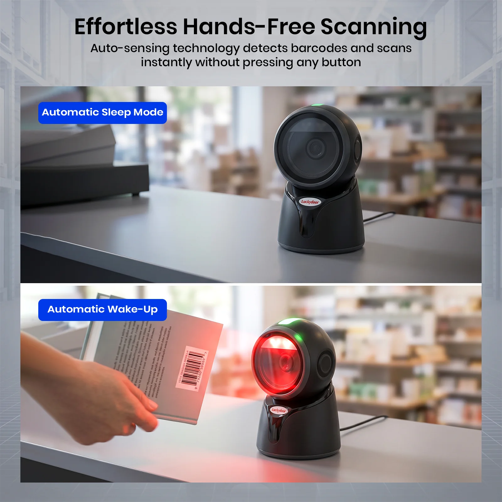 Luckydoor- 2D & 1D USB Wired Qr Code Reader Omnidirectional Barcode Scanner - Image 8