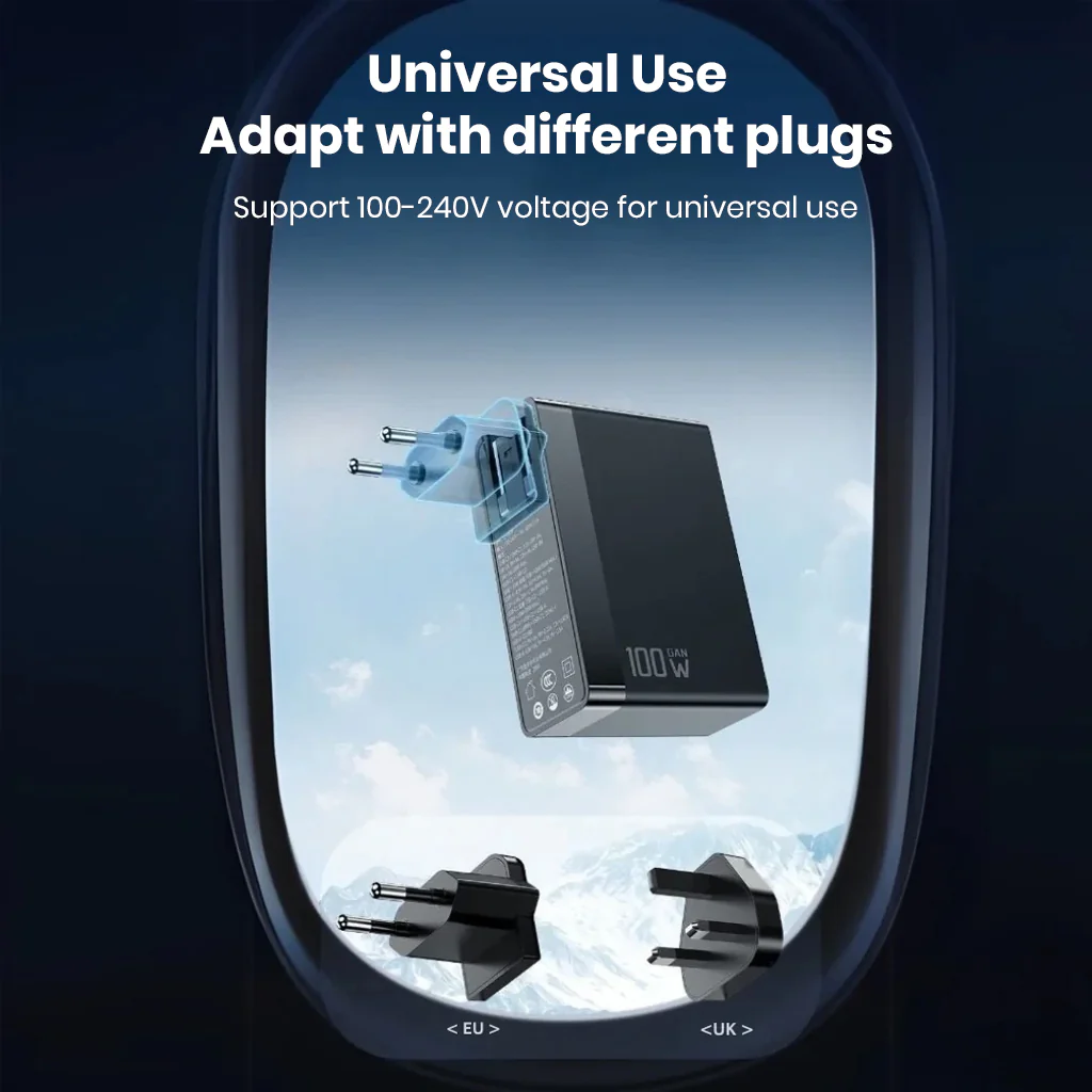 MCDODO- 100W Gan Charger with EU, UK plugs (CH-8101 Pro) - Image 10