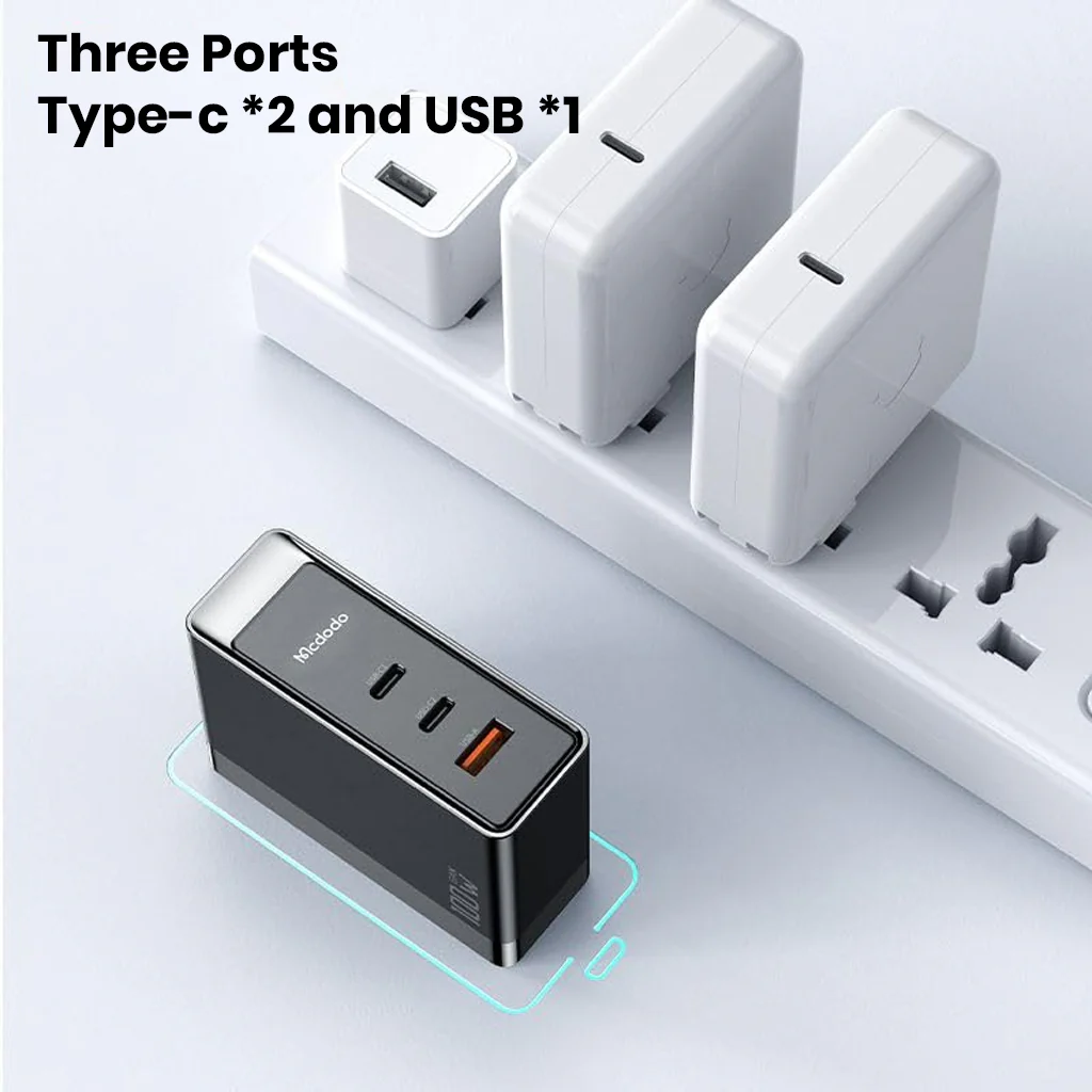 MCDODO- 100W Gan Charger with EU, UK plugs (CH-8101 Pro) - Image 3