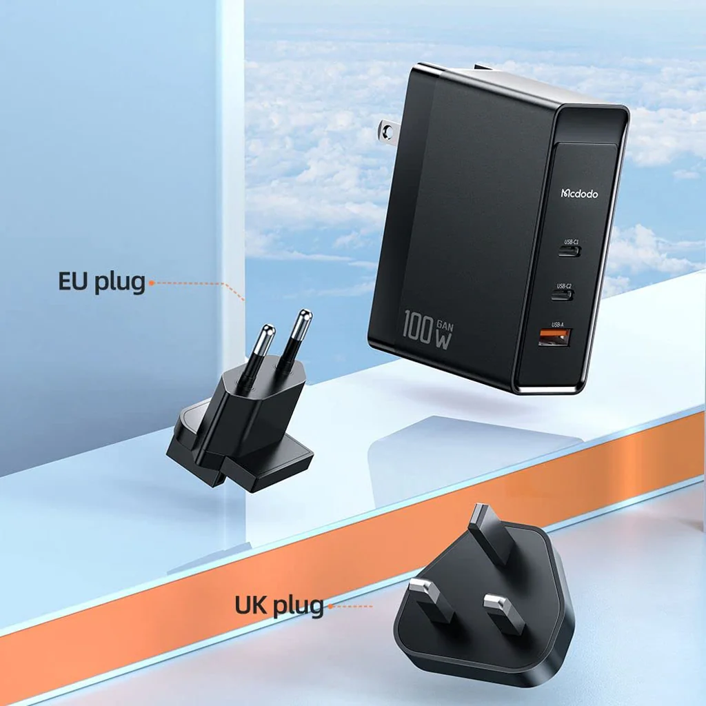 MCDODO- 100W Gan Charger with EU, UK plugs (CH-8101 Pro) - Image 5
