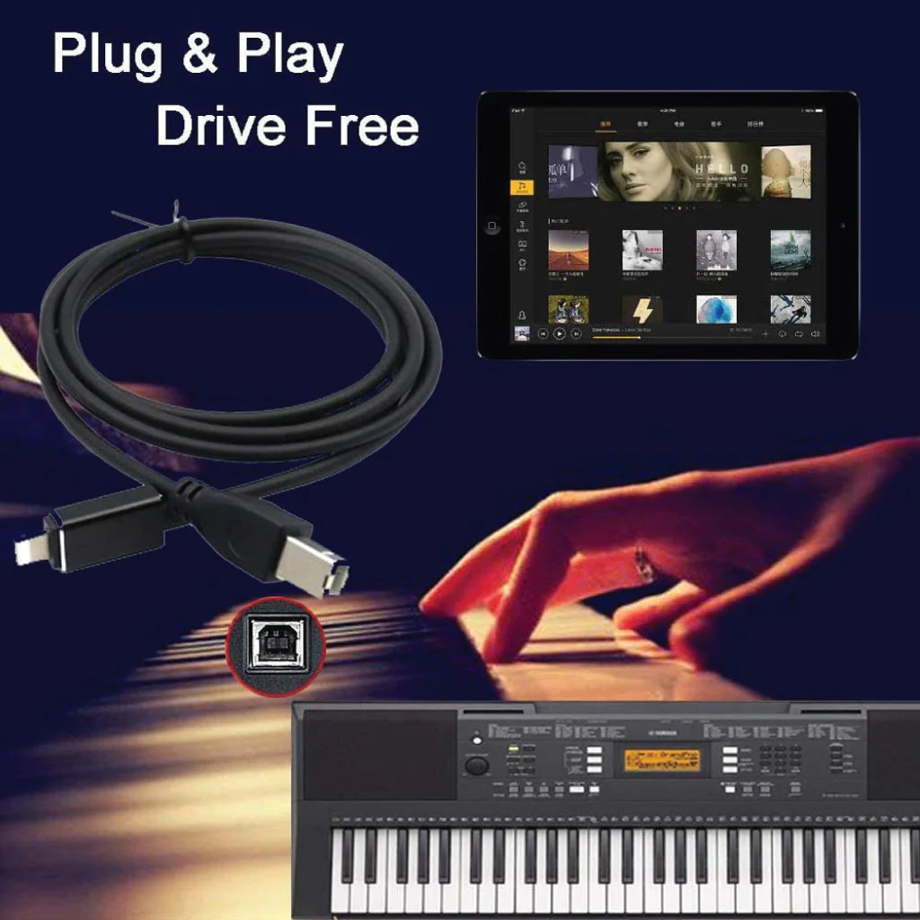 Meenova Lightning to USB-B Midi Cable for iPad/iPhone - Image 5