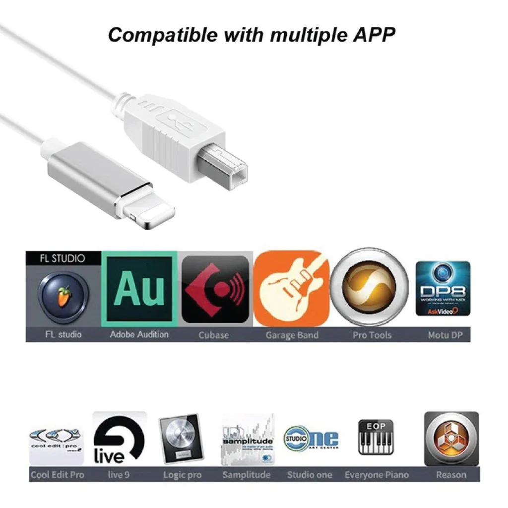 Meenova Lightning to USB-B Midi Cable for iPad/iPhone - Image 6