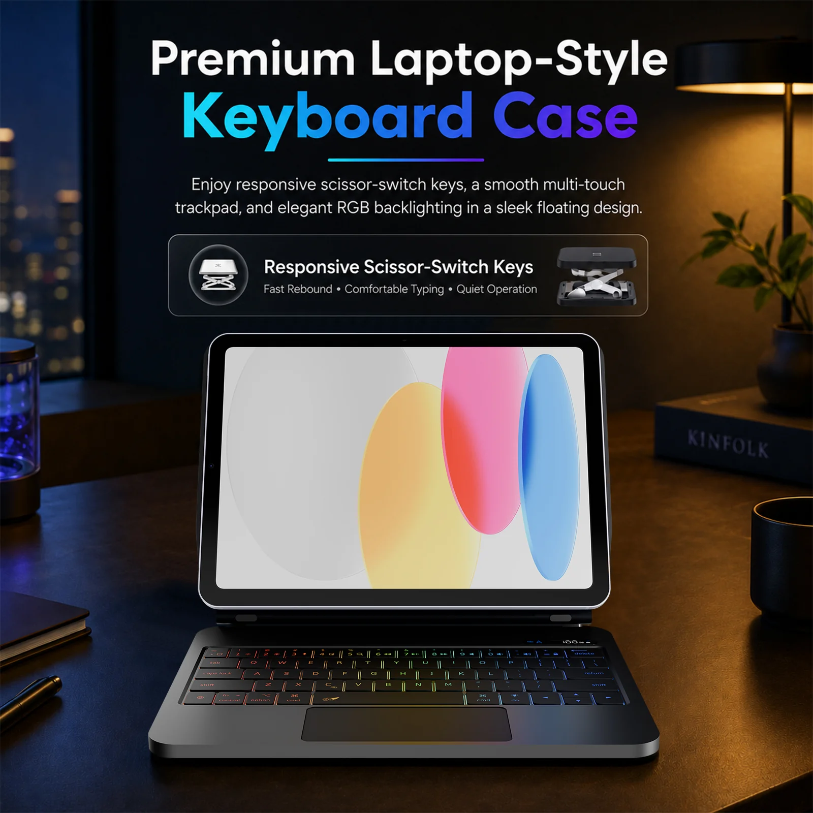 MK-209 Keyboard Case for iPad A16 (11th Gen) & iPad 10th Gen Cover - Image 6