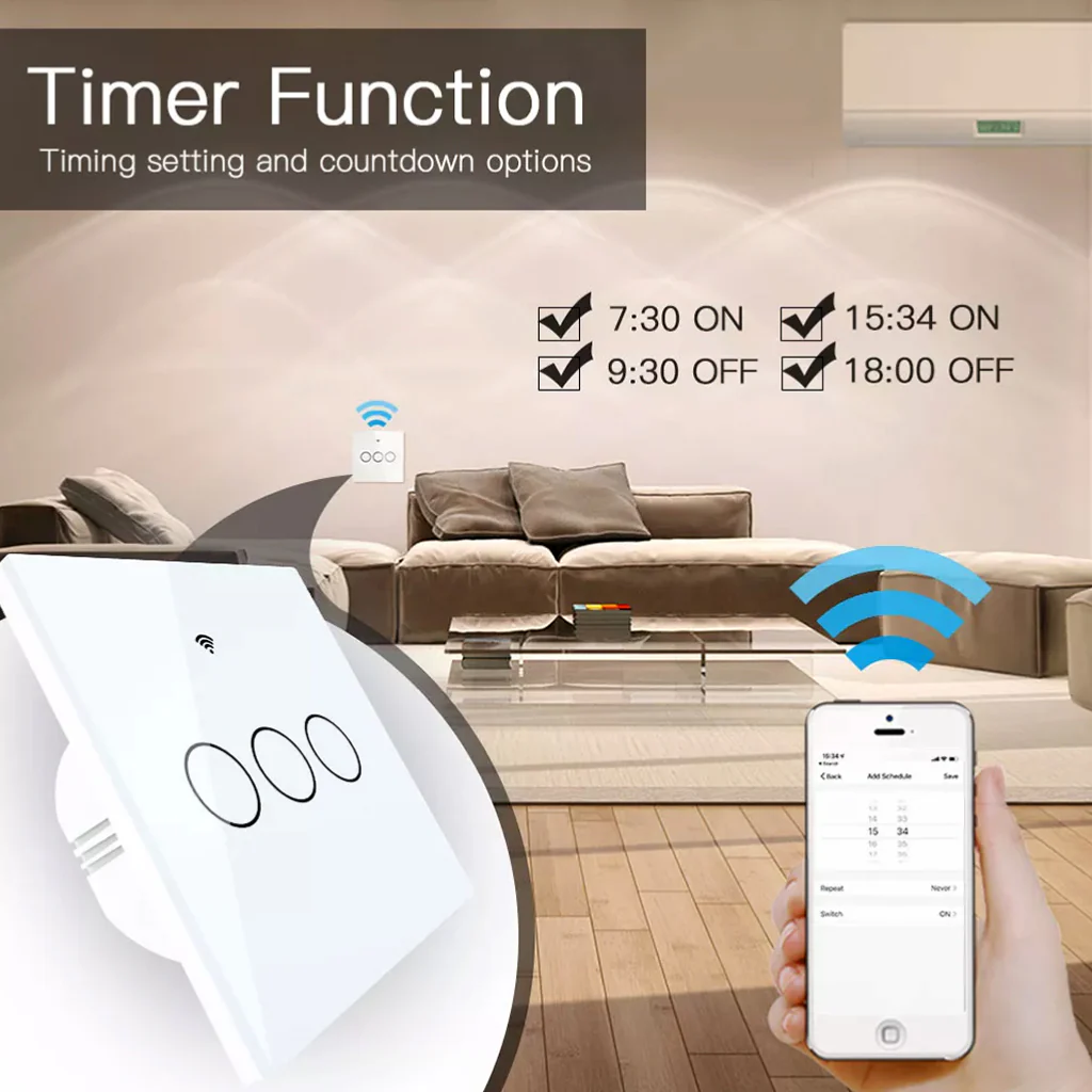 MOES - WiFi Wall Touch Smart Switch - Image 6