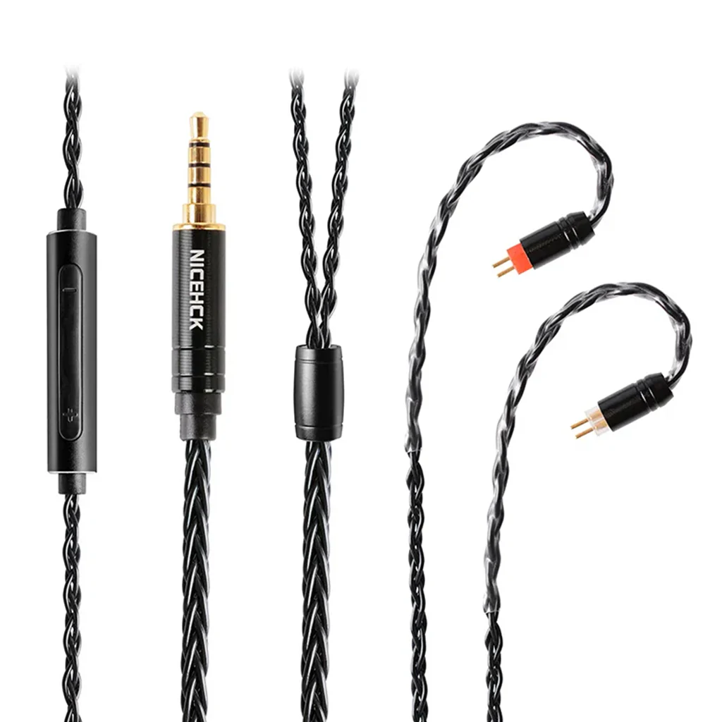 NiceHCK- BlackWheat 8-Core Silver-Plated Copper Upgrade Cable