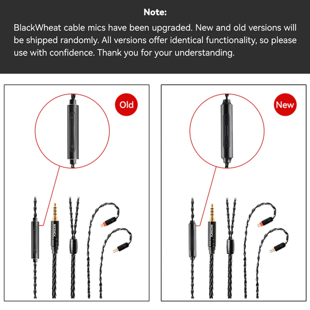 NiceHCK- BlackWheat 8-Core Silver-Plated Copper Upgrade Cable - Image 2