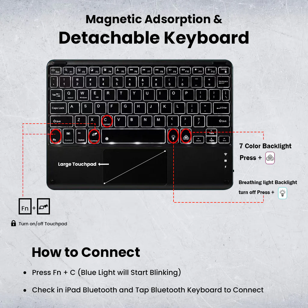 OP116T Keyboard Case Cover for OnePlus Pad 11.61 inch 2023 - Image 7
