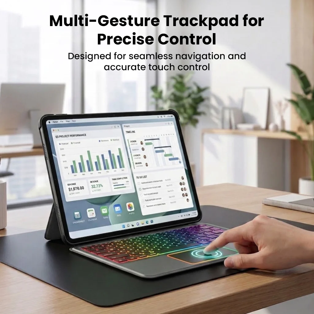 Keyboard Case for OnePlus Pad Go 2 12.1” Cover with Trackpad and Backlit - Image 3