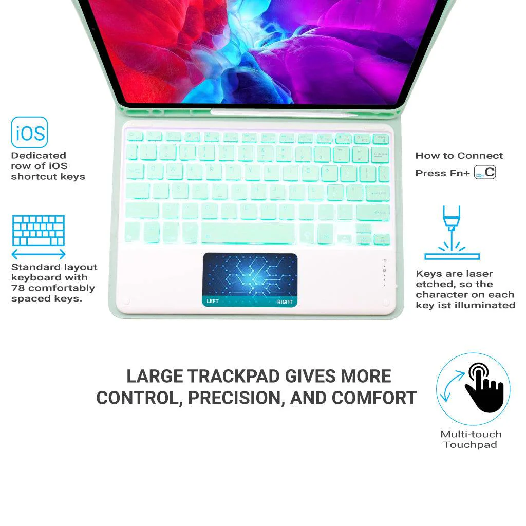 TECPHILE - PS11T Wireless Keyboard Case For iPad - Image 19