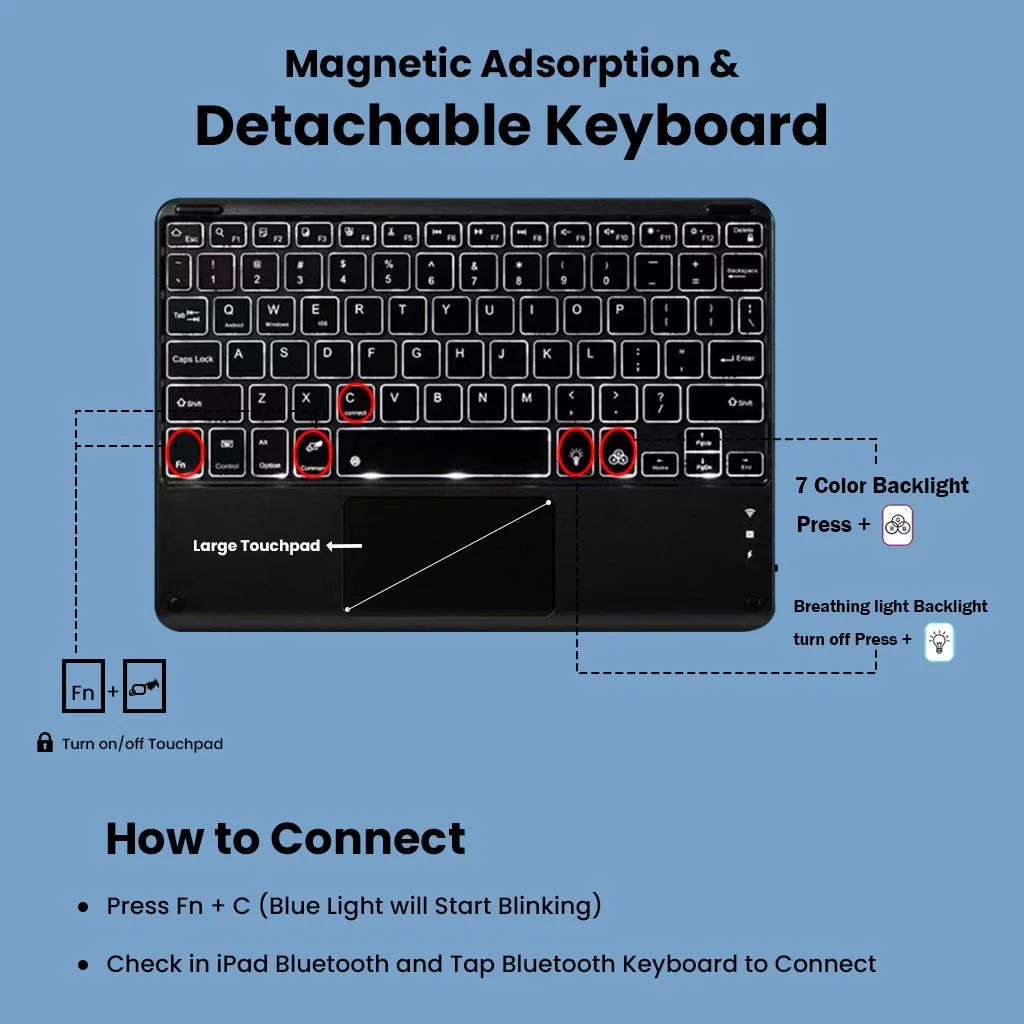 RM121 Keyboard Case for Xiaomi Redmi Pad 2 Pro, Redmi Pad Pro 12.1-inch - Image 11