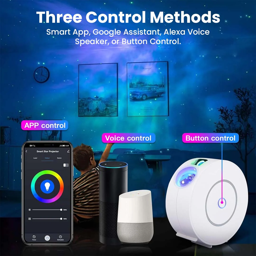 SK20 Wifi Smart Nebula Galaxy Star Light Projector, App & Voice Control - Image 3