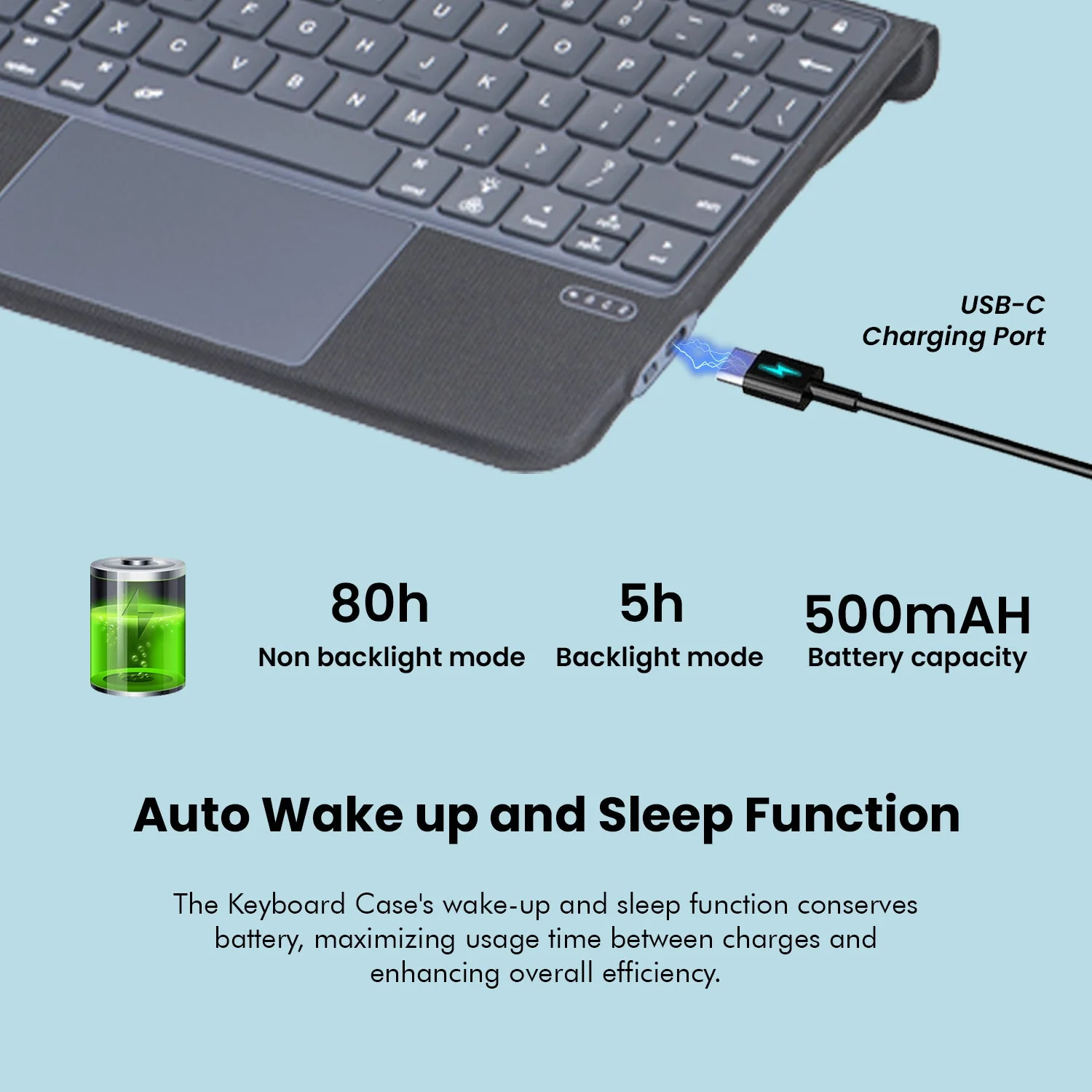 T5509D Keyboard Case for iPad Air 13 M3 2025/ iPad Pro 12.9 Inch - Image 6