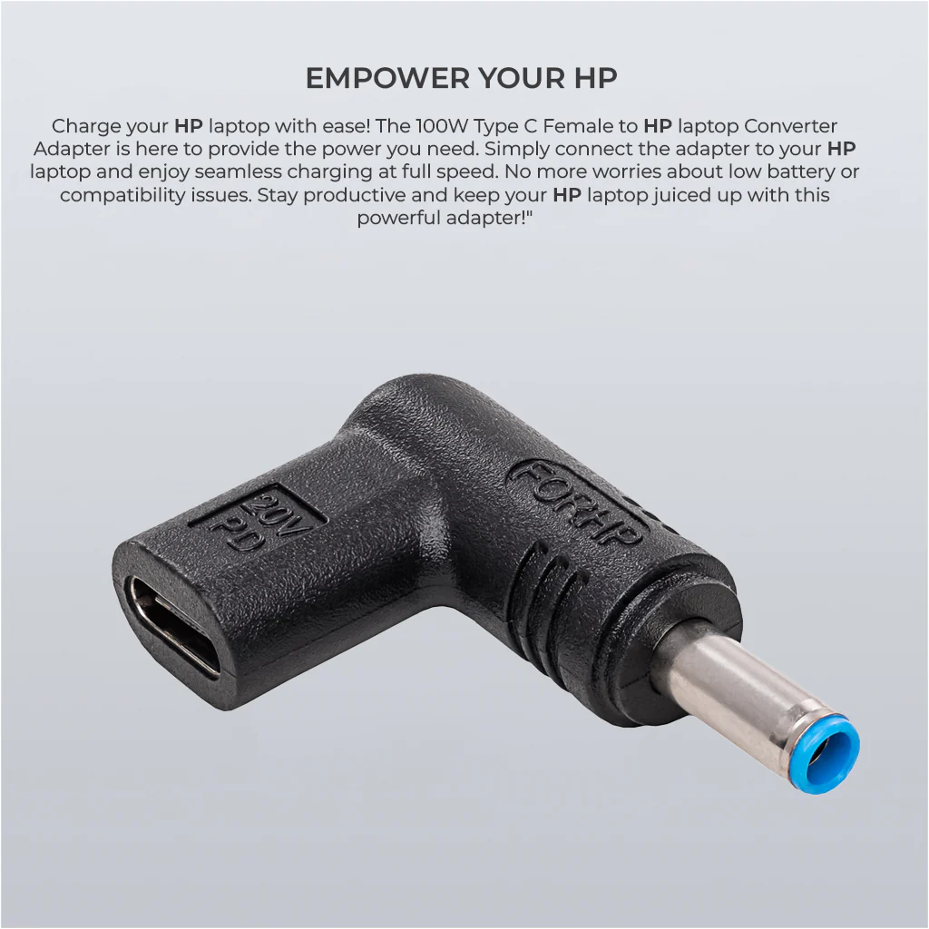 TECPHILE - 100W Type C Female to HP Laptop Adapter - Image 2