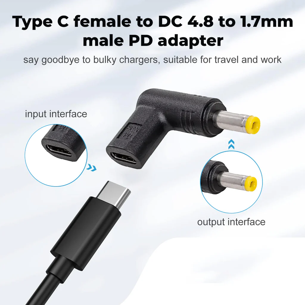 TECPHILE - 100W Type C Female to HP Laptop Adapter - Image 20