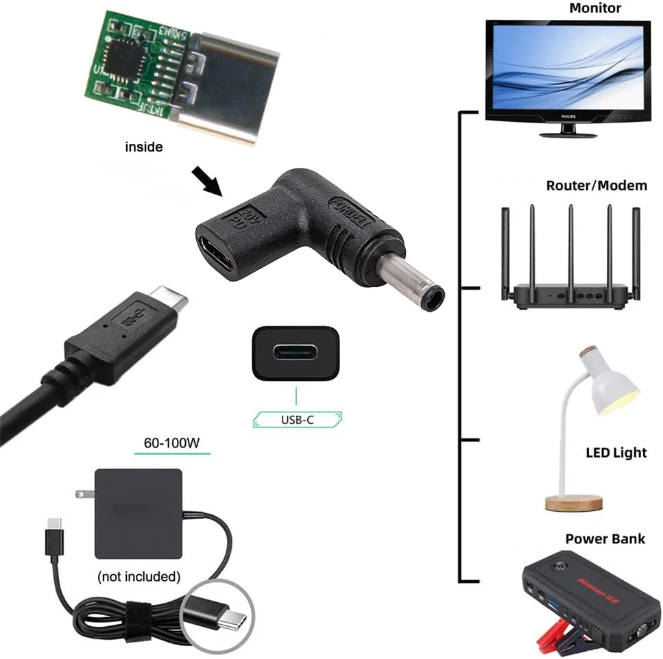TECPHILE - 100W Type C Female to Dell Laptop Adapter - Image 6