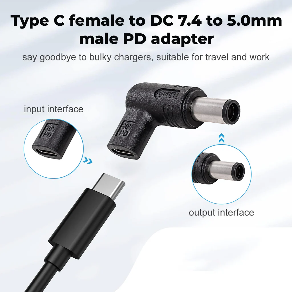 TECPHILE - 100W Type C Female to Dell Laptop Adapter - Image 8