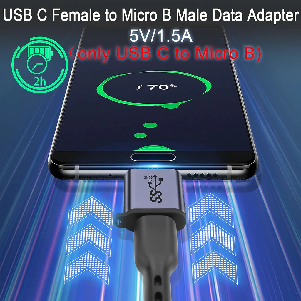 TECPHILE - 10Gbps USB-C/USB-A to Micro B Data Transfer Converter - Image 14