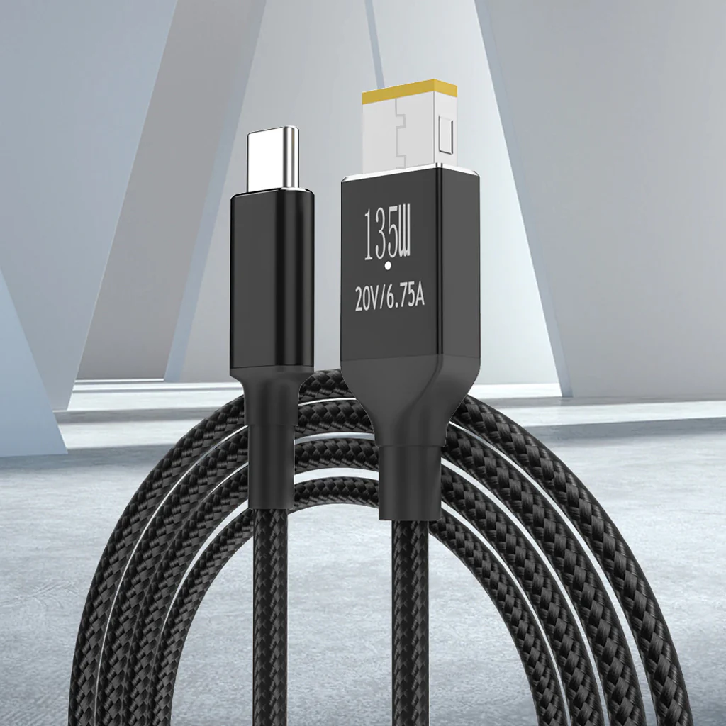 TECPHILE - 135W Type C PD to Square Plug Lenovo Laptop Cable - Image 3