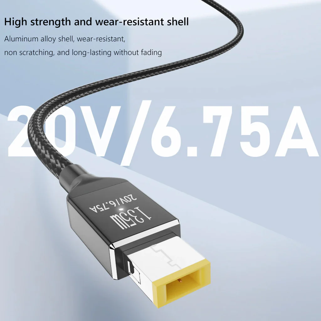 TECPHILE - 135W Type C PD to Square Plug Lenovo Laptop Cable - Image 5